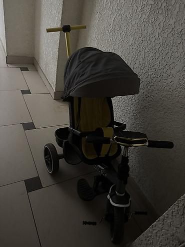 3 колесный скутер: Детский трёхколёсный велосипед с родительской ручкой и капюшоном — 4