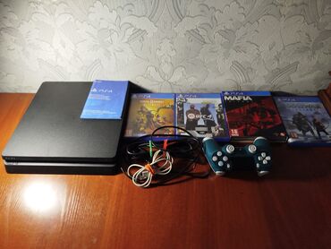 где можно продать телевизор бу: PlayStation 4 slim 1TB Б/У, состояние-80 % В комплекте: четыре игры