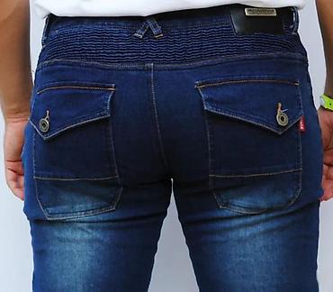 Farmerke: Muške biker farmerke – tamno plavi teksas - Stil: biker/karirano — 9