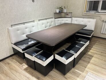мебель для магазин: Ашкана үстөлү жана отургуч, Колдонулган, Өзү алып кетүү, түсү - Күрөң