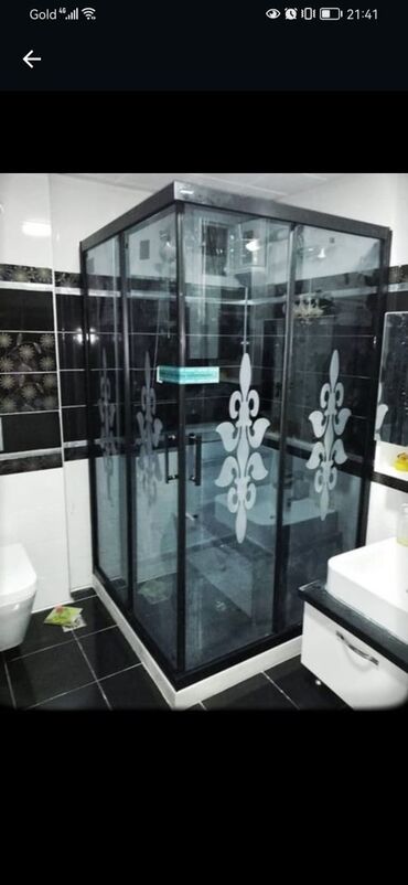 Duş kabinaları, arakəsmələr: Yeni Üstü açıq kabina, Künc üçün — 4