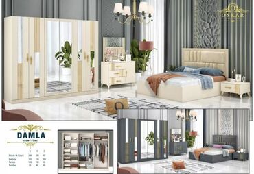 Yataq otağı dəstləri: İkinəfərlik çarpayı, Komod, Dolab, 2 tumba, Rusiya, Yeni — 11