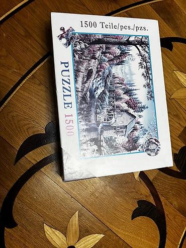 puzzle xalça: 1500 hissədən ibarət puzzle - Mövzu: meşə mənzərəsi, çay kənarında — 2