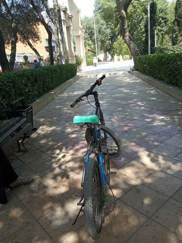 qapıçı elcekleri: Qatlanan dağ velosipedi - Rəng: mavi/qara - Çərçivə: qatlanan