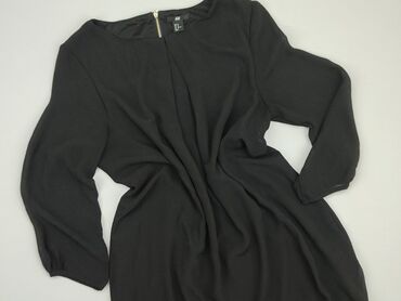 czarne bluzki z długim rękawem damskie: Dress, XL (EU 42), H&M, condition - Good