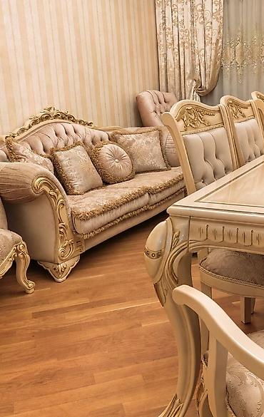 Mebel: Klassik üslubda qonaq otağı mebel dəsti. Dəstə oyma naxışlarla — 1