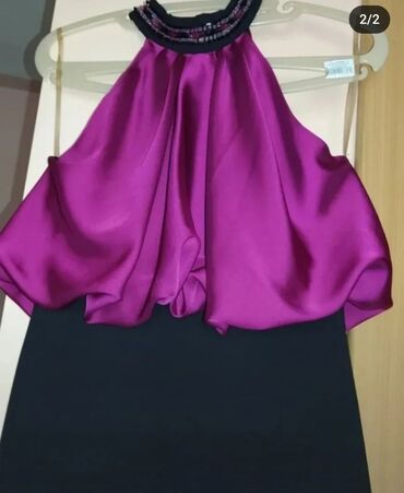 satenska haljina na bretele: M (EU 38), bоја - Crna, Večernji, maturski, Na bretele