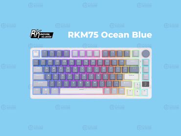 ноутбук белый: Клавиатура Royal Kludge RKM75 Ocean Blue (Silver Switch) Клавиатура