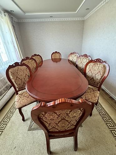 study table: Стол и стул для зала, Б/у, цвет - Коричневый — 2