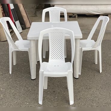 Masa və oturacaq dəstləri: Qonaq otağı üçün, Yeni, Açılmayan, Kvadrat masa, 4 stul — 7