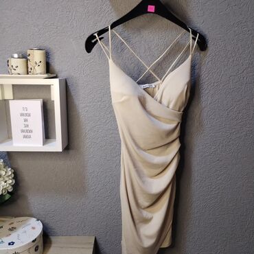 haljina 36: S (EU 36), bоја - Bež, Oversize, Na bretele