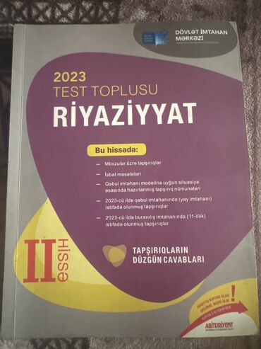 Kitablar, jurnallar, CD, DVD: Riyaziyyat test toplusu 2ci hissə yeni nəşr. Çox səliqəli vəziyyətdə