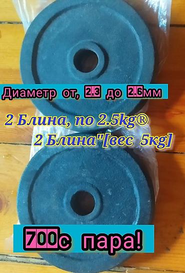 сборная: 2 блина по, 2.5кг, пара 5кг,. 710с, Пара чугунных блинов для — 1