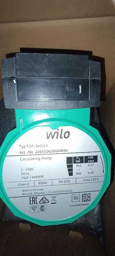 nado: Wilo TOP-S 40/15 dövriyyə nasosu Texniki göstəricilər: - Model: TOP-S — 1
