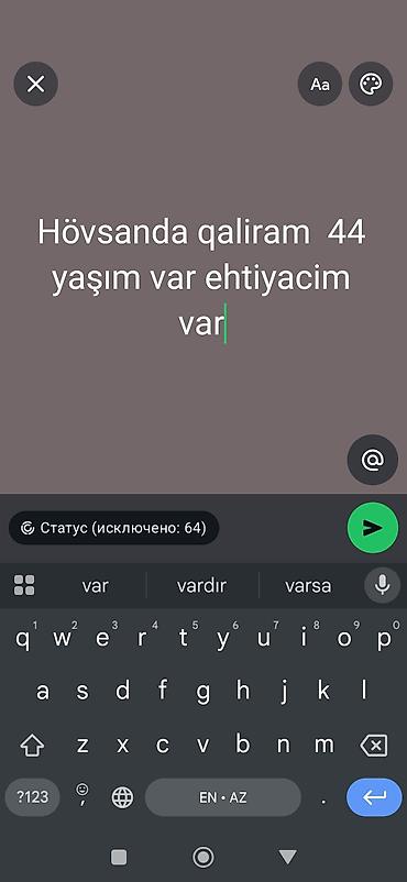 Təsvir: - Hovsan və yaxın ərazilərdə işləmək üçün mövcudam - 44 yaşim