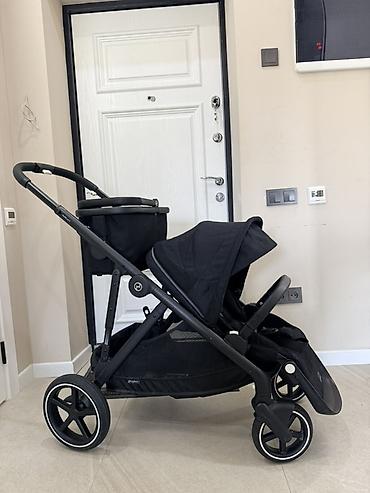 Коляски: Детская коляска для двоих детей Cybex Gazelle S — черная, модульная — 3