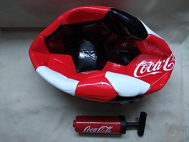 ranac vreca: Lopta za fudbal Coca Cola br.5tezina 422 gr. sa mini pumpom, nova — 2
