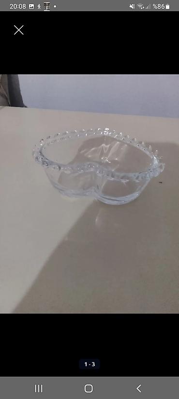 hello kitty oyuncaq: Şüşə ikigözlü qəlyanaltı qabı - Material: şəffaf qalın şüşə - Forma — 3