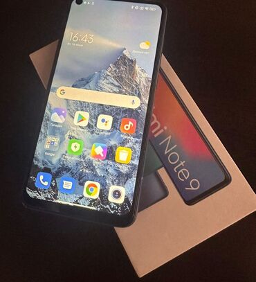 продажа флай телефон: Xiaomi, Redmi Note 9, Б/у, 128 ГБ, цвет - Синий, 2 SIM