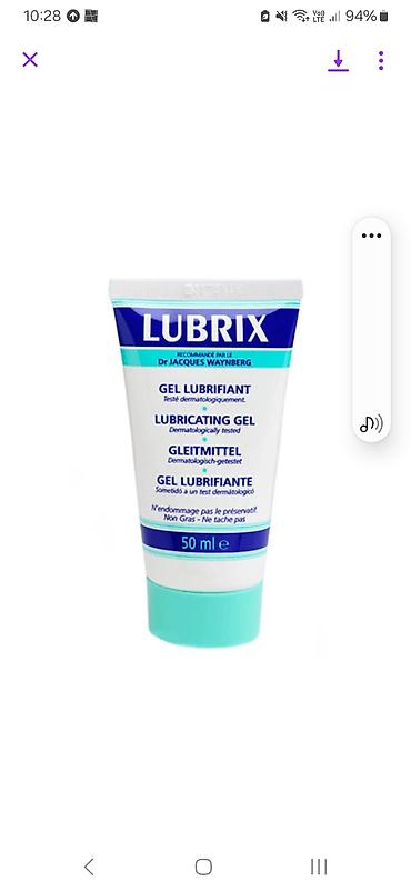 Lubrikant na bazi vode u obliku gela služi za podmazivanje intimnih