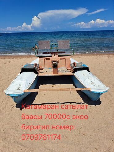 шыны 12: Педальный катамаран, предназначенный для отдыха на воде. Он оснащен