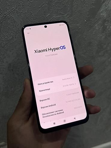 red cell: Redmi, Redmi Note 11, Б/у, 128 ГБ, цвет - Черный, 2 SIM — 2