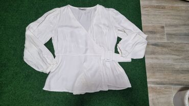 bela lanena haljina: Lc Waikiki, L (EU 40), Viskoza, Jednobojni, bоја - Bela