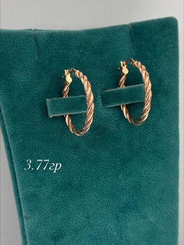 серьги из золота 375 пробы: Золотые серьги-пусеты/кольца, несколько моделей: - Модель 1: овальные