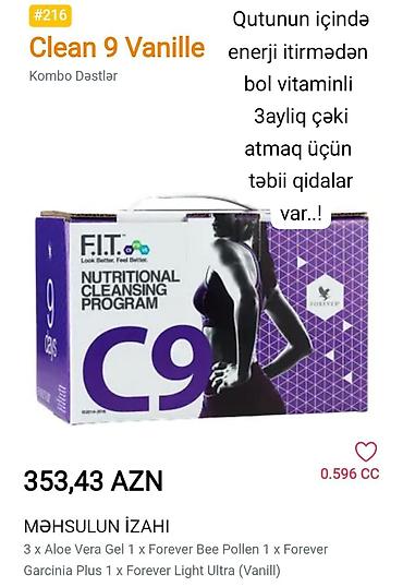 argi: Forever Living sağlamlıq və arıqlama dəstləri 1) Clean 9 Vanille – — 2