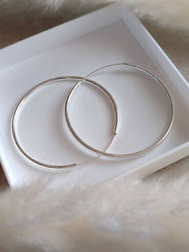 minđuše od hirurškog čelika: Hoop earrings, Material: Silver