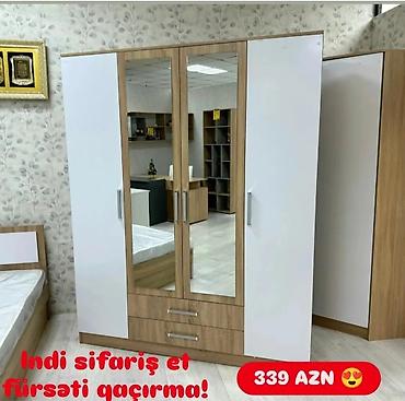 et: Yeni, 3 qapılı, Güzgülü, Ağ, Açılan, Düz dolab — 1