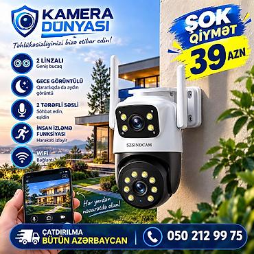 Təhükəsizlik kamerası 📹 SZSINOCAM 2 Linzalı Wi-Fi Təhlükəsizlik