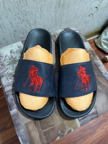 шлепанцы мужские: Мужские сандалии, 40, Polo Ralph Lauren, Новый, цвет - Черный