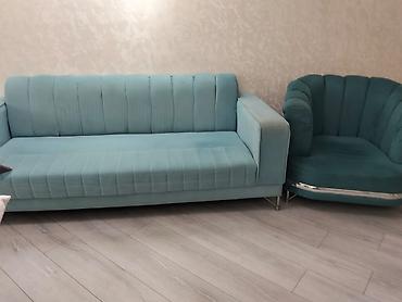 Divanlar: Divan, İşlənmiş, Açılmayan, Bazasız, Vеlur parça, Çatdırılma yoxdur — 1