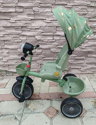 yigilmis velo: Uşaq üçtəkərli velosipedi – günlüklü, açıq-yaşıl rəng Xüsusiyyətlər — 2