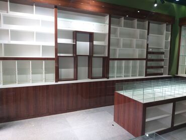 Rəf vitrinləri: Mağaza vitrin və mebel dəsti - Material: MDF-lam və şüşə — 9