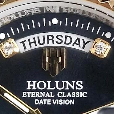 Ručni satovi: HOLUNS HLS001 -37mm- Crna- Rolex Day-Date Homage — 3