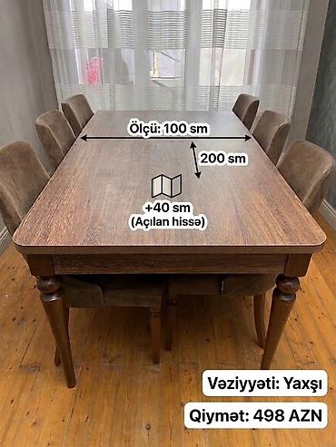 ailə agacı: Açılan yemək masası - Masa ölçüləri: 200 sm uzunluq, 100 sm en - — 1