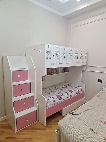 Uşaq mebeli: Oğlan və qız üçün, İşlənmiş, Çarpayı, Matras ilə, Siyirməli, Laminat — 9