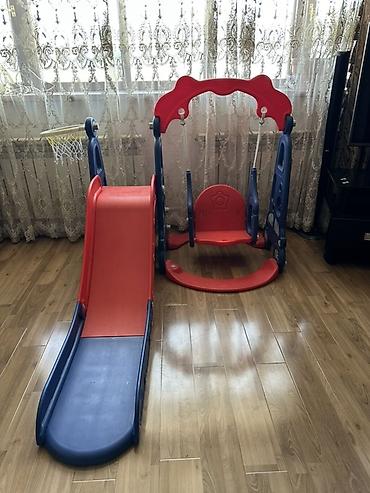 домик: Детский игровой комплекс 3-в-1 для дома: - Горка с бортиками и плавным — 1