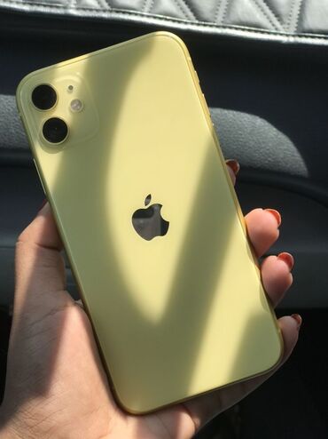 Apple iPhone: IPhone 11, Б/у, 128 ГБ, Желтый, Защитное стекло, 86 %