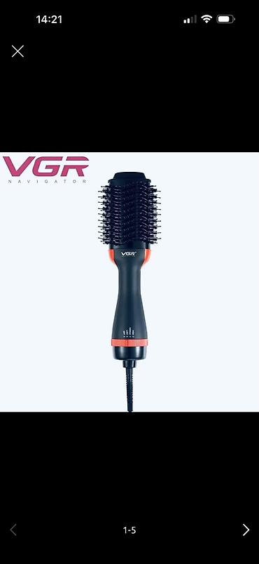 vgr: Фен VGR, Бытовой, Фен-щетка, Поворотный шнур — 3