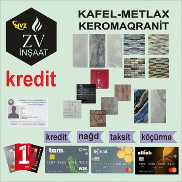 kafel və metlax: Kafel, 60х60 sm, Yeni, Ödənişli çatdırılma, Kredit var