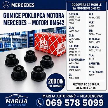 Car Engine Parts: GUMICE POKLOPCA MOTORA MERCEDES ML C CLK CLS E GL GLE S | GUMICE — 1