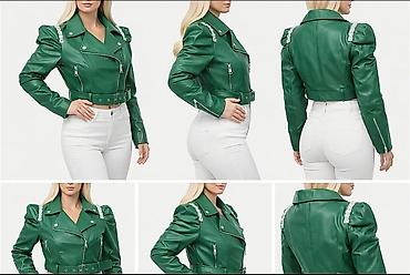 Bomberi: Savršena jakna Uvoz Pariz Novo U zelenoj boji Fensi model Kraći model — 3