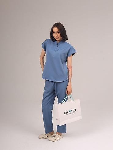 юпка брюки: Женский медицинский костюм MAVEN - Верх: свободная блуза с аккуратной — 4