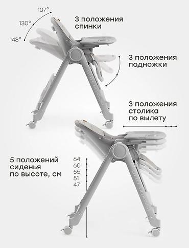 happy: Стульчик для кормления, Б/у, цвет - Серый — 7