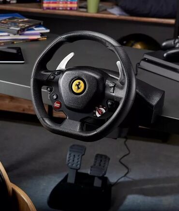 Компьютер жана ноутбук аксессуарлары: Игровой руль Trustmaster T80 Ferrari 488 GTB Руль совместим с ПК и