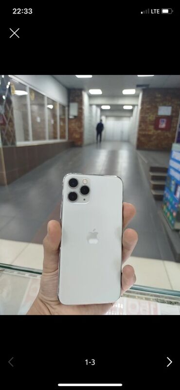 газовая пушка: IPhone 11 Pro, Колдонулган, 256 ГБ, Күмүш, Заряддоочу түзүлүш, 74 %