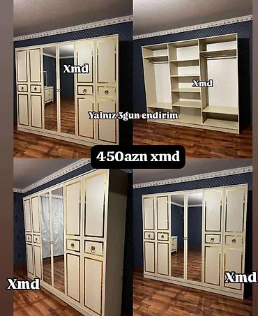 rezapal nedir: Klassik üslubda iri həcmli üç qapılı güzgülü qarderob - Rəng: krem — 1